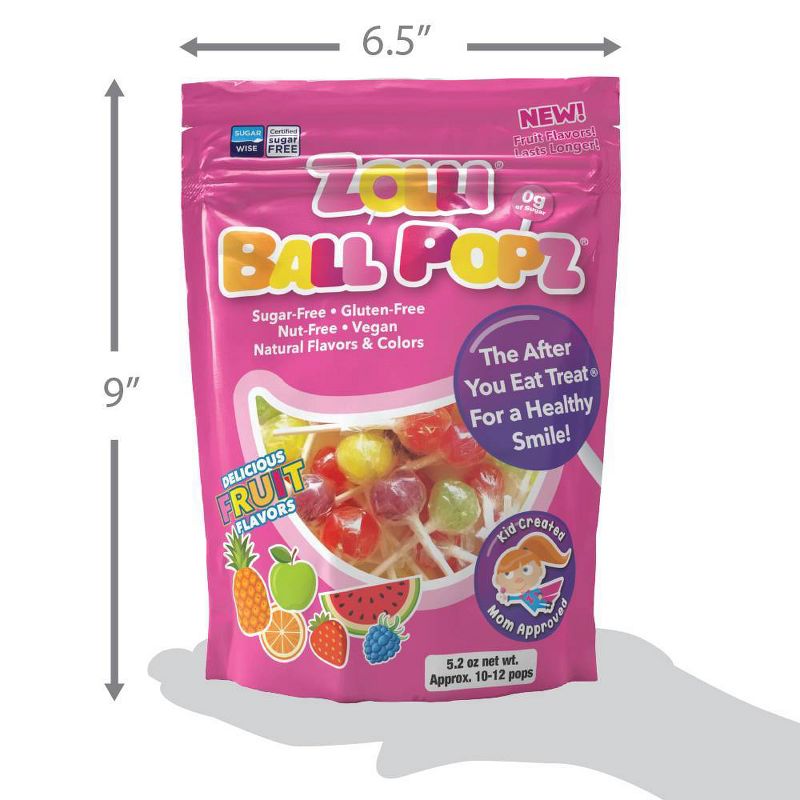 Zolli Ball Popz Sugar Free Candy Lollipops - 5.2oz/3pk, 4 of 14