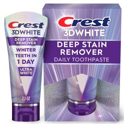 Crest 3D White Deep Stain Remover Daily Toothpaste Ultra White - 2.1oz