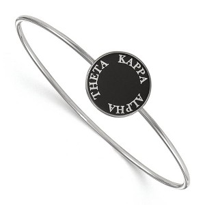 Black Bow Jewelry Sterling Silver Kappa Alpha Theta Greek Life Bangle Bracelet 7 Inch - 1 of 3