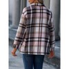 Women's Plaid Long Sleeve Fall Casual Collared Midi Length Cardigan Coat Button Down Jacket Winter Outerwear Top Shirt - 4 of 4