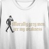 Morally Grey Men Are My Weakness Women's White Crew Neck Short Sleeve Crop Top - 2 of 3