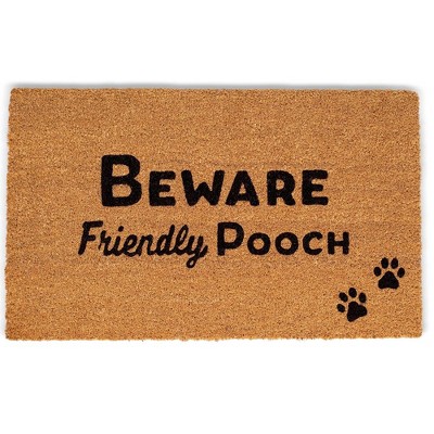 Birdrock Home Friendly Pooch Coir Front Door & Entry Doormat - 18