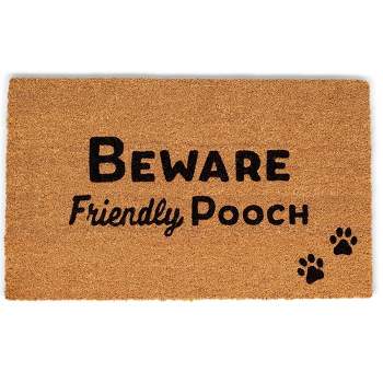 Rubber-Cal Beware of Dog Doormats Dog Welcome Mat, 18 x 30-Inch