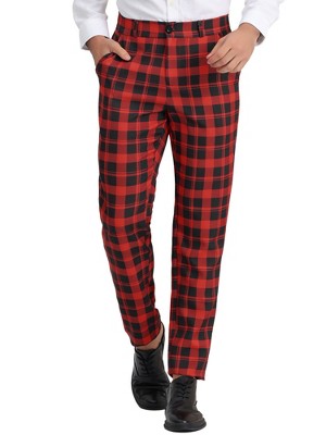 Men's Red Tartan Pants / Slim Fit Men's Pants / Men's Plaid Fabric Pants /  Retro Style Men's Pants -  Canada