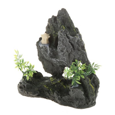 Unique Bargains Aquarium Terrariums Mountain for Fish Tank Landscape  Decoration Gray Green 5.91 Height 1pcs