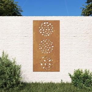 vidaXL Patio Wall Decoration 41.3"x21.7" Corten Steel Leaf Design - 1 of 4