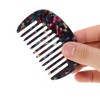 Unique Bargains Retro Anti-Static Pocket Size wide-tooth for Thick Curly Hair Detangling Comb Black Colorful 1 Pc - 2 of 4