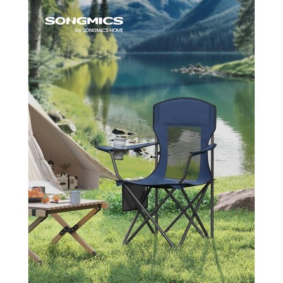 2-Pack Heavy-Duty Foldable Camping Chairs with High Back, Adjustable Armrests & Drink Holders, Portable Outdoor Sports Chairs,