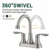 Cobbe 2-Handle 4-Inch Brushed Nickel Bathroom Faucet, Bathroom Vanity Sink Faucets with Pop-up Drain and Supply Hoses - 4 of 4