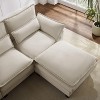 MYINDA Modern Velvet L-Shaped Sofa, 3-Seater Upholstered Sectional Sofa with Removable Feet for Living Room - 4 of 4