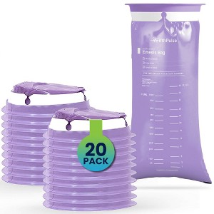 FifthPulse Disposable Lavender Emesis Bags, Barf Bags for Kids & Adults, Vomit Bags for Traveling, Great for Motion Sickness & Nausea - 1 of 4
