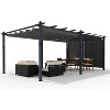 12x20 Ft Aluminum Pergola Oversize Outdoor Metal Gazebo with Retractable Canopy Outdoor Shelter for Modern Backyard Deck Porch Grape Trellis - 2 of 4