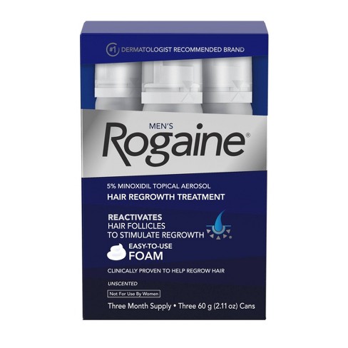 Hare hund rig Men's Rogaine 5% Minoxidil Foam For Hair Regrowth - 3-month Supply - 2.11oz  : Target