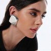 SOHI Women's Metallic Silver The Slab Drop Earrings - 3 of 4