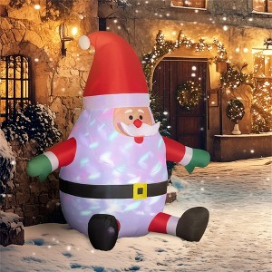NAYSAYE 6FT Inflatable Christmas Santa Claus With Rotating Magic Ball Festive Holiday Decoration For Yard And Home, Red and White, 72.4"*49.2"*72" - 1 of 4