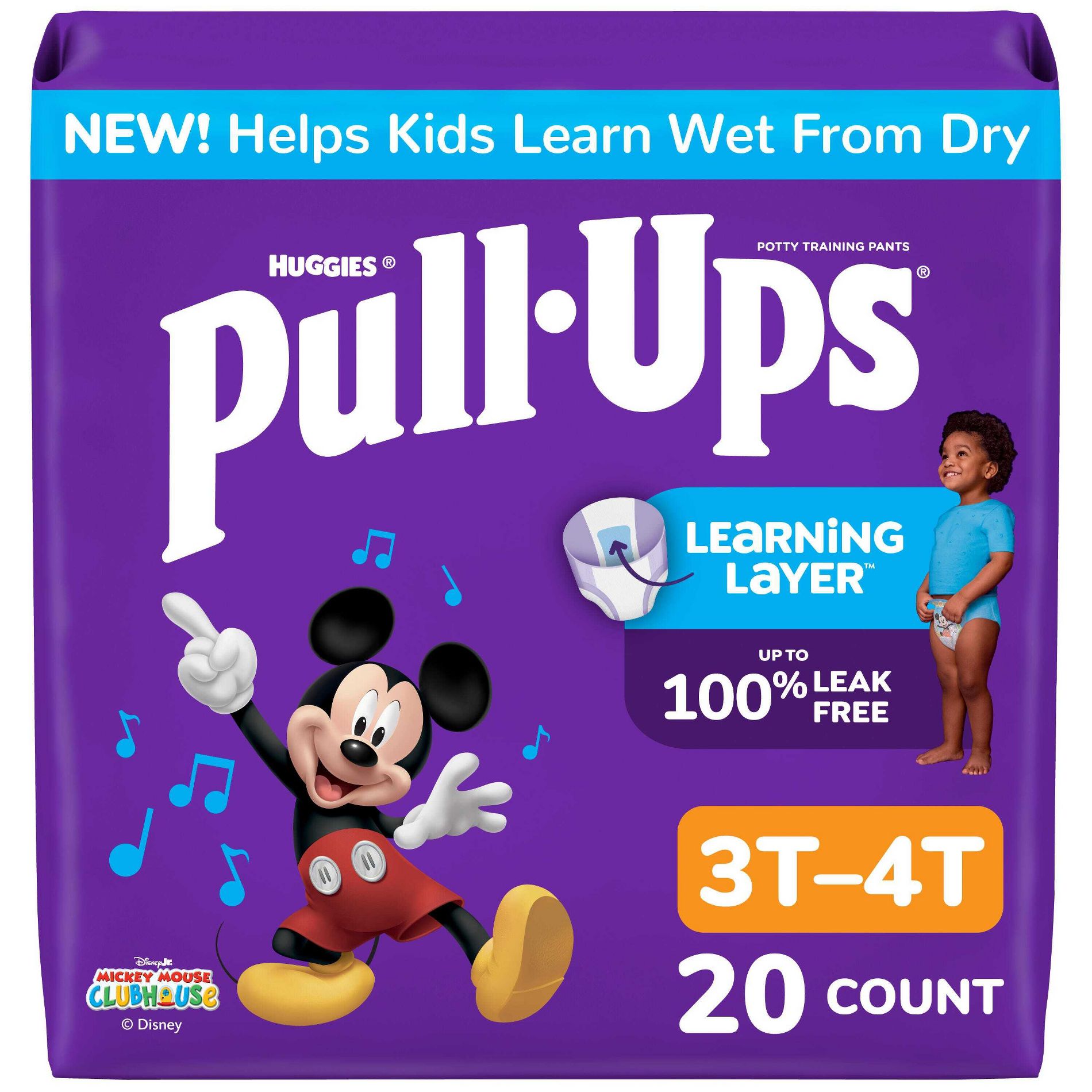 Pull-Ups Boys' Potty Training Pants - Size 3T-4T - 20ct: Wetness Indicator, Hypoallergenic, Elastic Stretch Sides, Paraben-Free