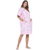 Casual Nights Women's Snap front House Dress Short Sleeve Woven Duster Housecoat Lounger Robe - 4 of 4