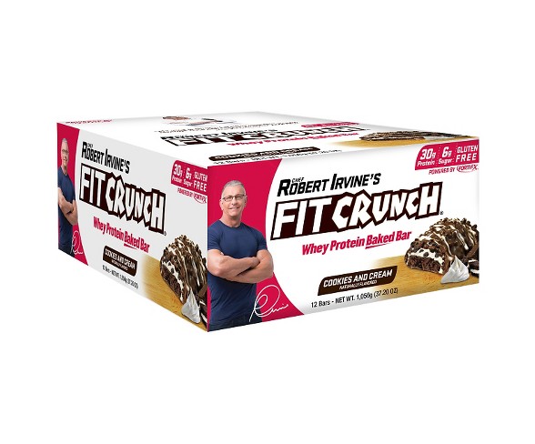 Robert Irvine Fit Crunch Protein Bar - Cookies & Cream - 12ct