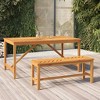 vidaXL Outdoor Bench Patio Furniture Dining Bench for Garden Solid Wood Acacia - 43.3" x 13.8" x 17.7" - 2 of 4