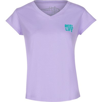 Reel Life Women's Mallow Surfer Stripe T-Shirt - Dusty Blue