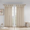 Gracie Mills Taliesin Floral Cuff Tab Top Faux Linen Sheer Solid Curtain Panel - 3 of 4