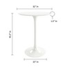 HomeRoots 32" White Rounded Fiberglass and Metal Bar Table - 3 of 4