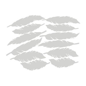 Unique Bargains Removable Feather Shape PVC Material Wall Stickers 5.31" x 1.46" 12 Pcs - 1 of 4