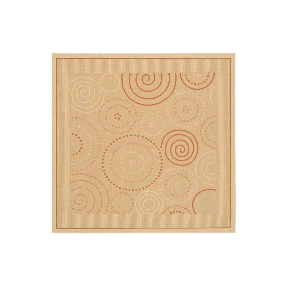 7'10in Cannes Outdoor Rug Natural/Terracotta - Safavieh