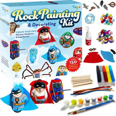 Bryte Rock Painting Kit for Kids 6+ Toy Accessories, Paint Set, and Includes Easy-to-Follow Instructional Videos