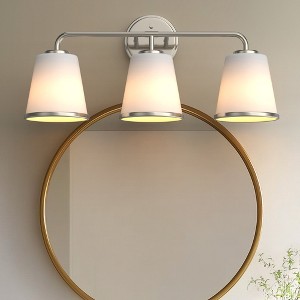 YANSUN 23 in. Modern 3-Light Brushed Nickel Vanity Light with Soft White Glass for Bathroom - 1 of 1