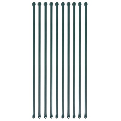 vidaXL Garden Posts 10 pcs 39.4" Metal Green
