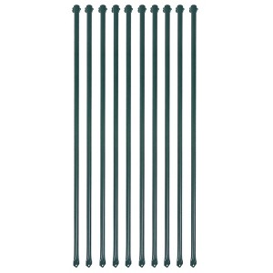 vidaXL Garden Posts 10 pcs 39.4" Metal Green - 1 of 4