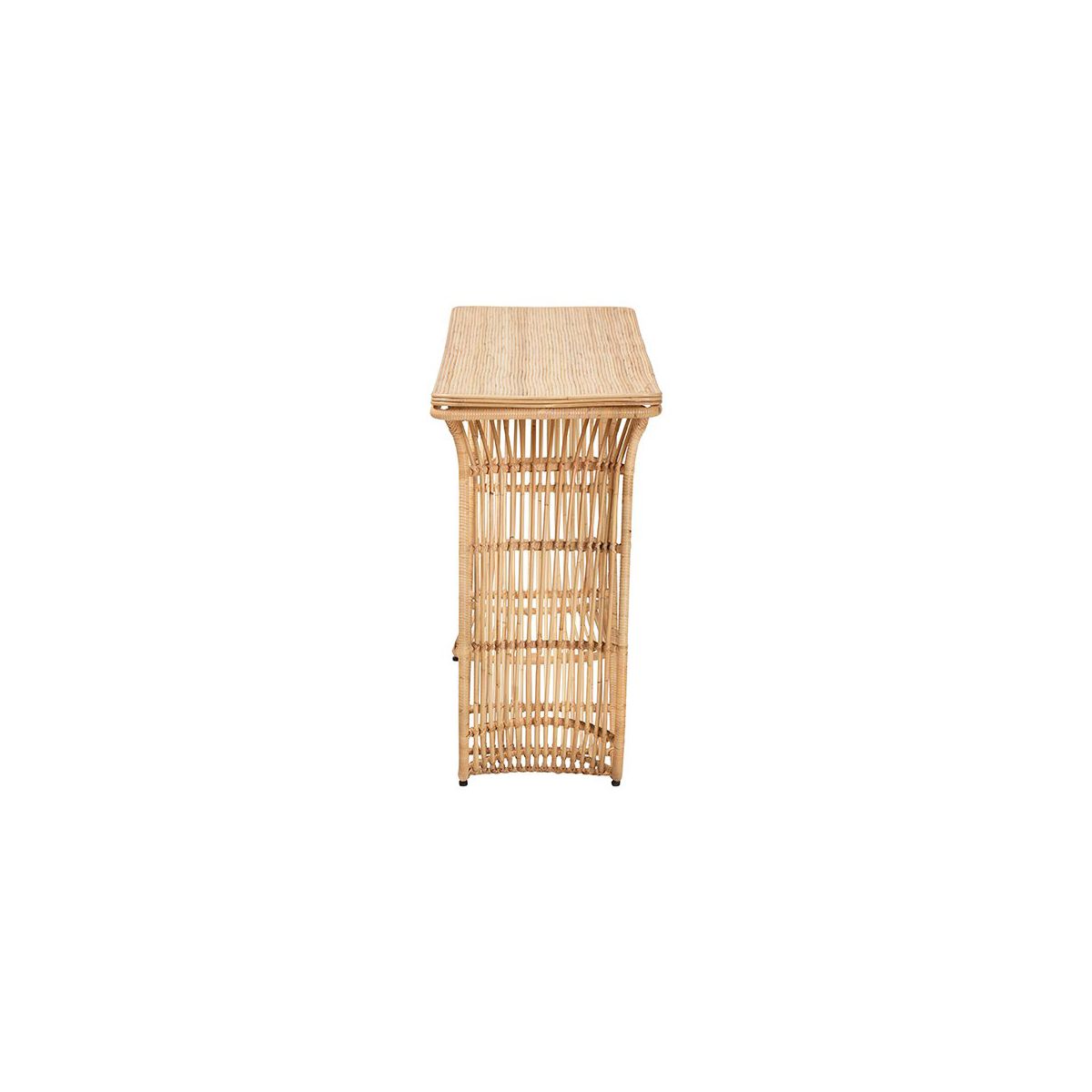 bali & pari,Araceli Rattan S-Curve Console Table, Handwoven Sculptural Accent - thumbnail 3