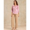 INSPIRE CHIC Women's V Neck 3/4 Sleeve Casual Office Work Satin Blouses - 3 of 4