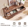 SinCiDo 6 Drawer Dresser for Bedroom, Farmhouse TV Stand with 6 Drawers, 52″ W Rustic Dresser Wood Chest of Drawers for Bedroom, Brown - 2 of 4