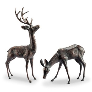 SPI Home Meadow Wanderers Garden Sculptures Pair – 31.5" Tall Metal Outdoor Statues with Rustic Finish, Nature-Inspired Design - 1 of 3