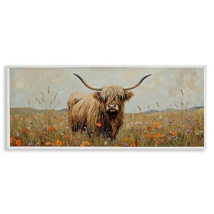 Stupell Industries Longhorn And Wildflowers Framed Giclee Art - 1 of 4