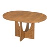 Vatros 5-Piece Extendable Oval Dining Table Set with Removable Leaf, Walnut Beige - 3 of 4
