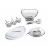 Nambe Braid Condiment Set with Spoons, Modern Scandinavian Glass Bowls on Braided Stainless Steel & Chrome Base - Decorative Serving Set - 2 of 4
