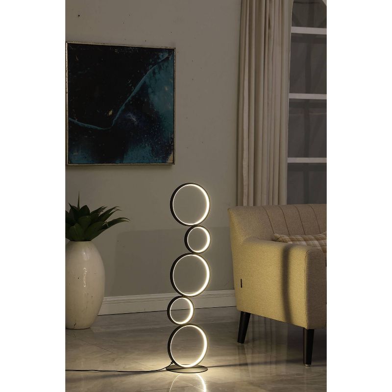 38.5&#34; Else Nordic 5-Ring Shaped Metal Table Lamp (Includes LED Light Bulb) Black - Ore International, 5 of 10