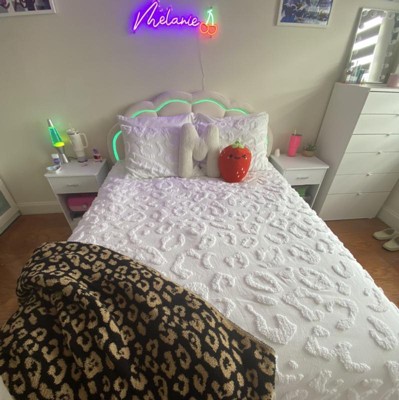 Peri Home 3pc Full/queen Chenille Leopard Comforter Set White : Target