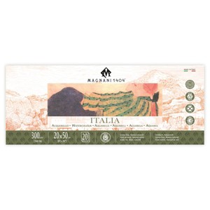 Magnani 1404 Italia Cold Press 100% Cotton Watercolor Paper Pad, 20 Sheets, 140 lb, Acid-Free, UV Resistant, Deckled Edges, Vegan Sized Water Color - 1 of 4