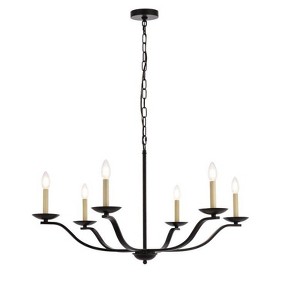 Elegant Lighting Trey 36 inch pendant in black - 1 of 4