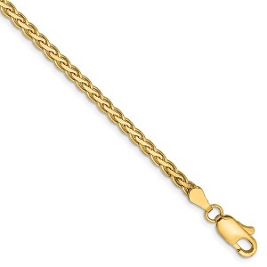 Black Bow Jewelry 3mm, 14k Yellow Gold, Flat Wheat Chain Bracelet, 7 Inch - 1 of 4