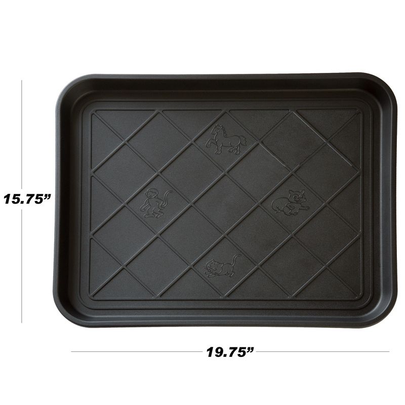 Fleming Supply All Weather Boot Tray Water-Resistant Plastic Utility Shoe Mat for Indoor and Outdoor Use, 2 of 7