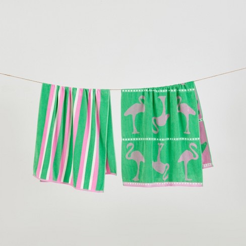 2pk Summer Printed Cotton Beach Towels Great Bay Home 2 Pack 30 X 60