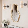 LuxenHome Natural Pine Wood Frame Oblong Irregular Wall Mirror, Accent and Vanity Brown - 2 of 4