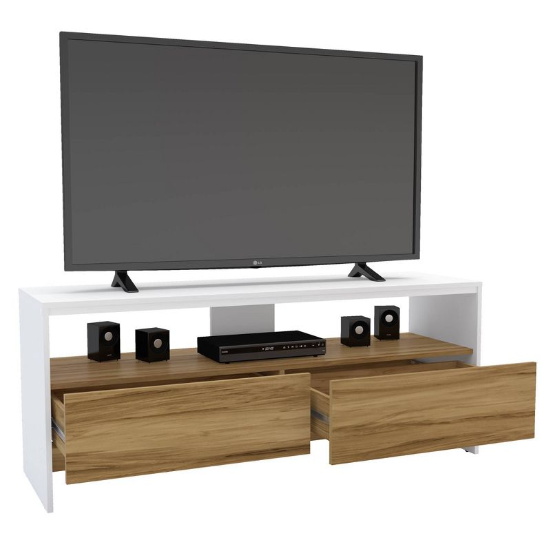 Aurora TV Stand for TVs up to 55&#34; White/Brown - Boahaus, 5 of 10