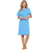 Casual Nights Women's Henley Nightshirts Set of 2, Floral Short Sleeve Nightgowns & Solid Sleepwear Shirt - 2 of 4