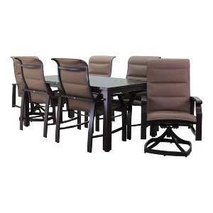 Courtyard Casual Madison 7 pc Rectangle Mixed Dining set  Includes:  One 70" Rectangle Table, Two Padded Swivel Sling Chairs and Four Dining Chairs - 1 of 4
